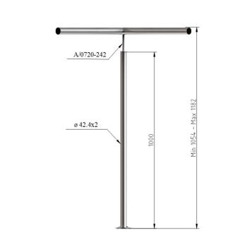 Pfosten Boden 42,4 Geländer Balkon Treppengeländer Steher Rundrohr Edelstahl V2A
